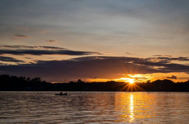 istock Beautiful lake scene shot at sunset 1462982253