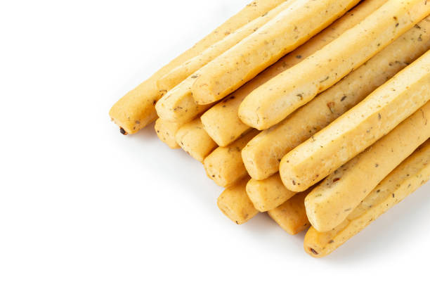 istock Traditional italian breadsticks isolated on white background. Grissini sticks. 1462988699