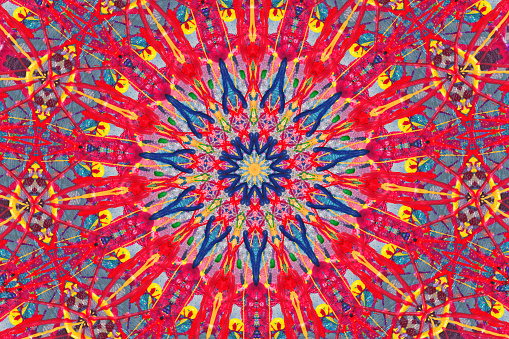 A hand-painted colorful background edited with Kaleidoscope filter