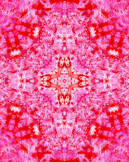 Abstract Textured Painted Background With Kaleidoscope Pink