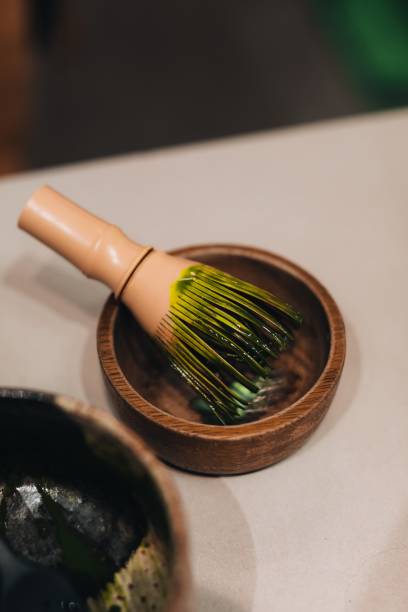 istock Chasen or Bamboo whisk a tool for mixing matcha green tea powder. 1462993254