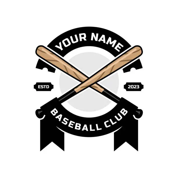 Vector illustration of Baseball bat stick sport logo illustration