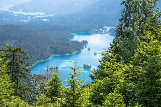 Beautiful lake Eibsee in summer, Bavaria, Germany