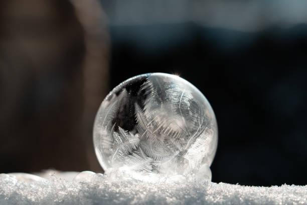 istock Closeup of a freezing soap bubble 1463004982