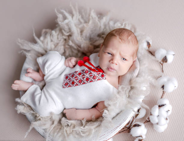 istock Cute newborn baby boy portrait 1463023051
