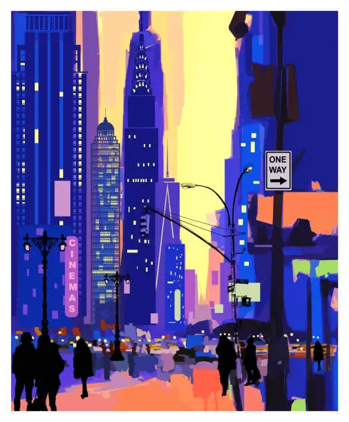 Vector illustration of Original and Colorful representation of New York City