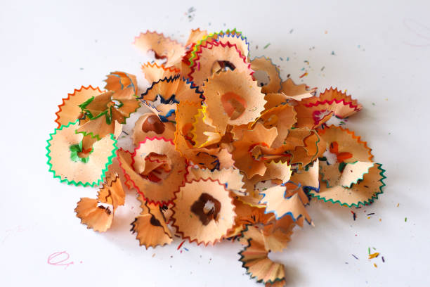 istock Pencil shavings on a white paper. 1463044739