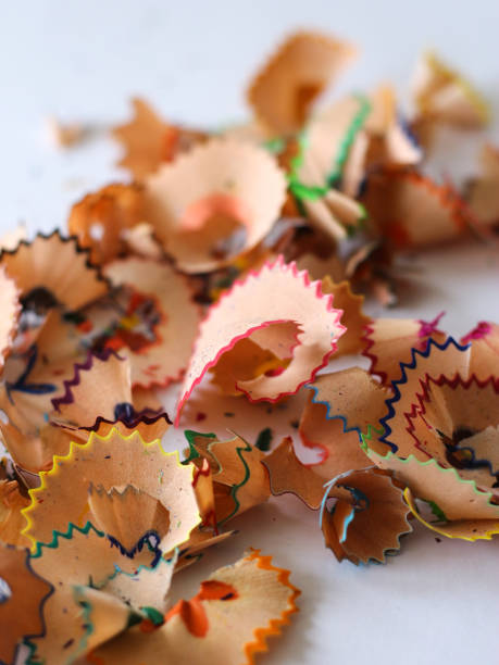 istock Pencil shavings on a white paper. 1463045087