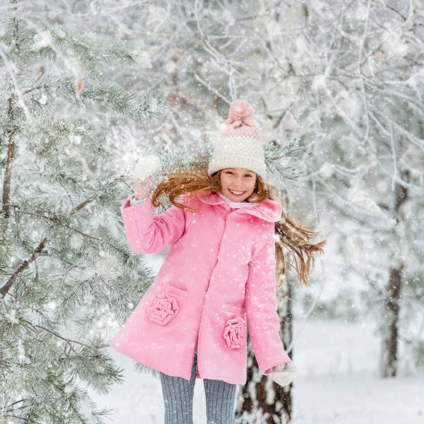 istock Happy child playing outside in witer 1463048313