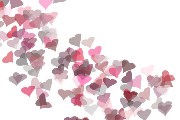 Valentines hearts postcard. Background theme with heart shaped symbols of love for Happy Women's, Mother's, Valentine's Day, birthday greeting card design.