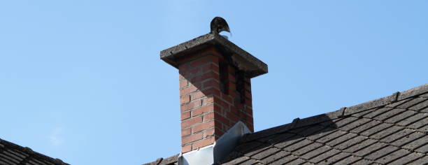 istock a house roof with a chimney 1463053107