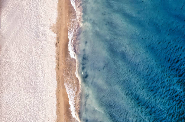 istock Beach view from a drone. wonderful summer landscape, clean sand and blue water. 1463054120