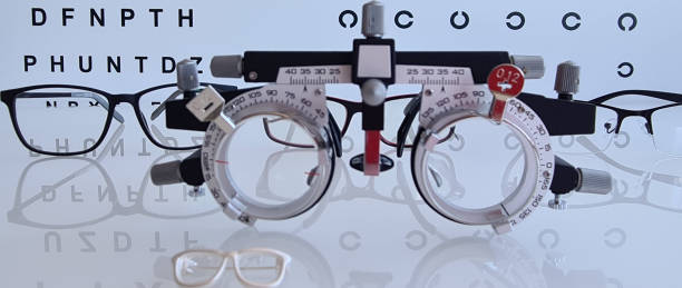 istock Glasses for checking eyesight by ophthalmologist and table 1463058770