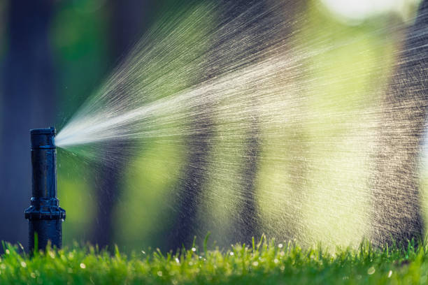 istock automatic sprinkler system watering the lawn close up 1463063363