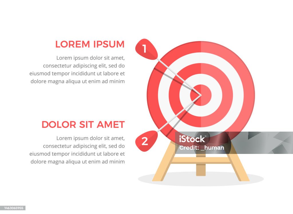 Target Two Arrow Target With Two Arrows Stock Illustration - Download Image Now ...
