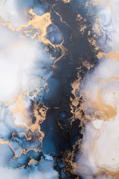 istock Marble ink abstract art from exquisite original painting for abstract background 1463066224