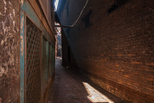 Alley way in Bhaktapur old town, Nepal