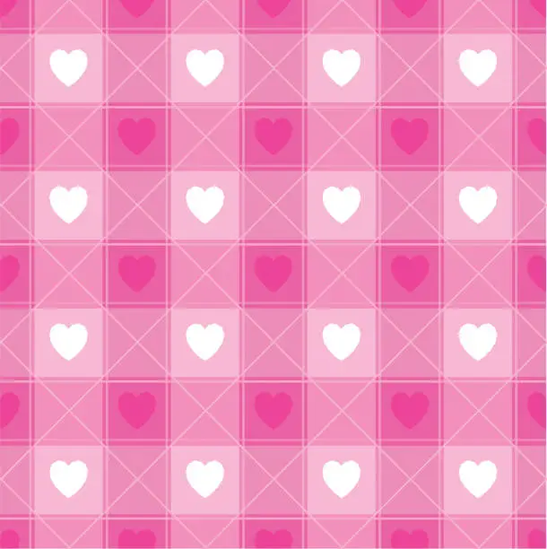 Vector illustration of seamless heart pattern