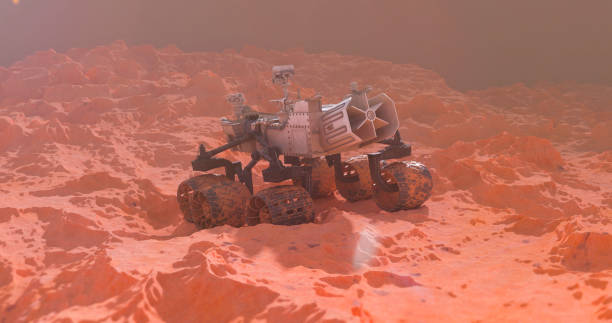 istock Mars rover on a planet surface. Scientific equipment. Astronomy concept 1463080925