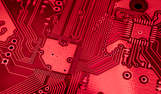 printed circuit. layout of tracks.