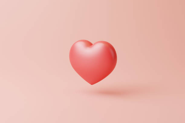 istock Red heart on a pastel pink background with copy space 1463083596