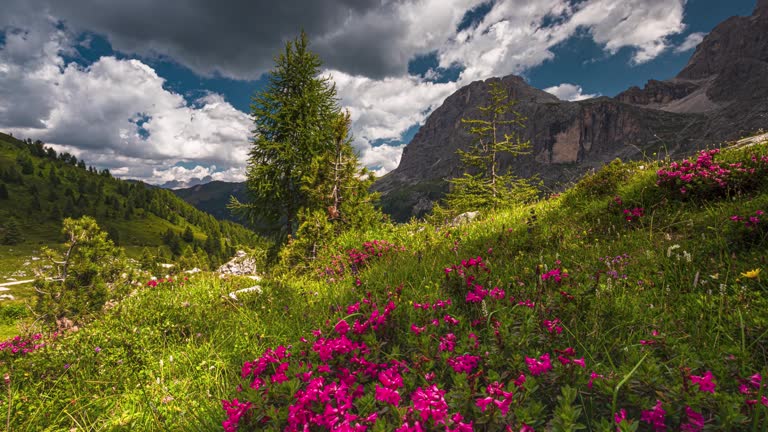 Timelapse 4K footage of some mountains in Dolomites