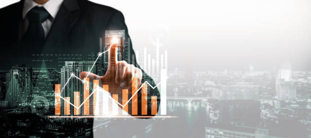 istock Businessman working with digital finance business graph of perceptive technology 1463088084