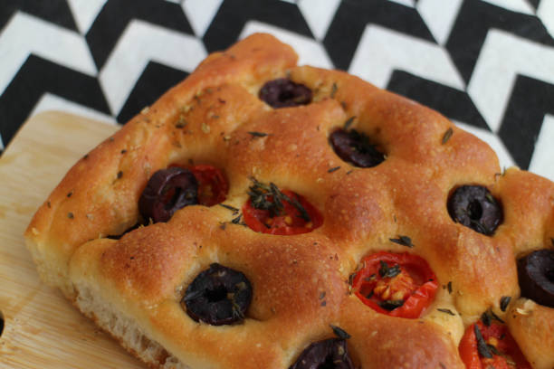 istock Italian Bread , Focaccia , on White Background 1463091015
