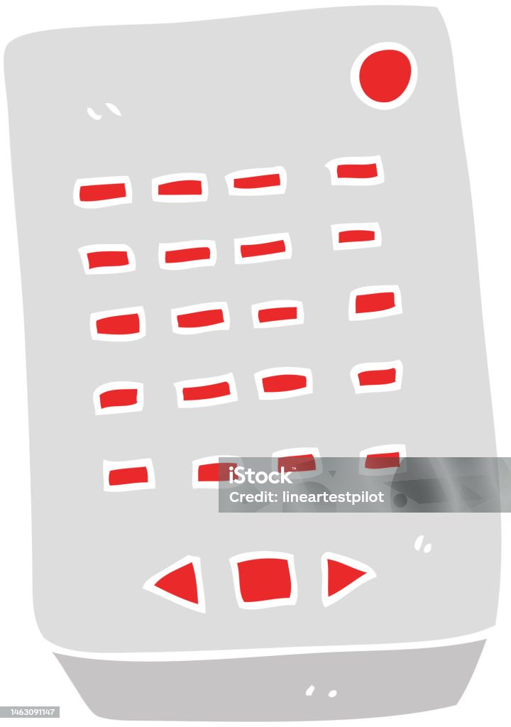Remote Control Colored Drawing Flat Color Illustration Of Remote Control Stock Illustration - Download ...