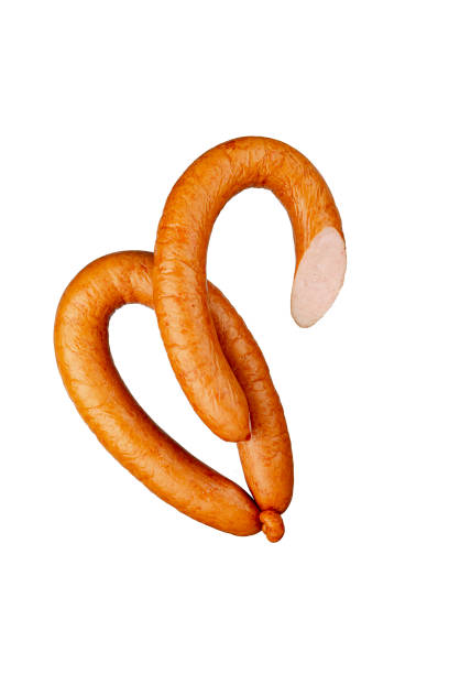 istock Boiled sausages, isolated on white background. Wiener 1463101689