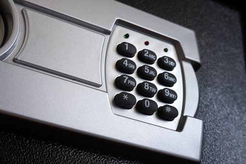 small house or hotel safe with number keypad lock