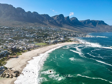 View over Camps Bay, Table Mountain, in Cape Town, South Africa