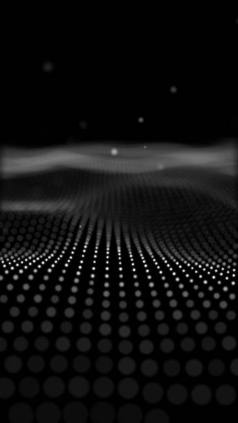 istock Futuristic flight through a white dot digital landscape, white dust particle ,Isolated transparent background. 1463111253