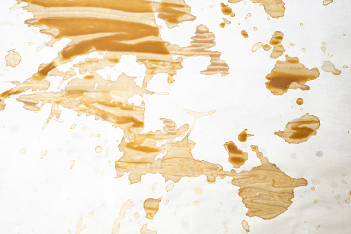 coffee marks on white paper, abstract morning background