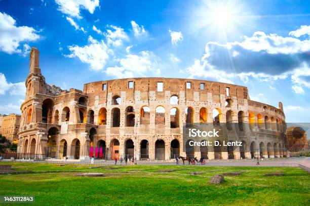 Back Of Colosseum Stock Photo - Download Image Now - Amphitheater, Ancient, Ancient Civilization