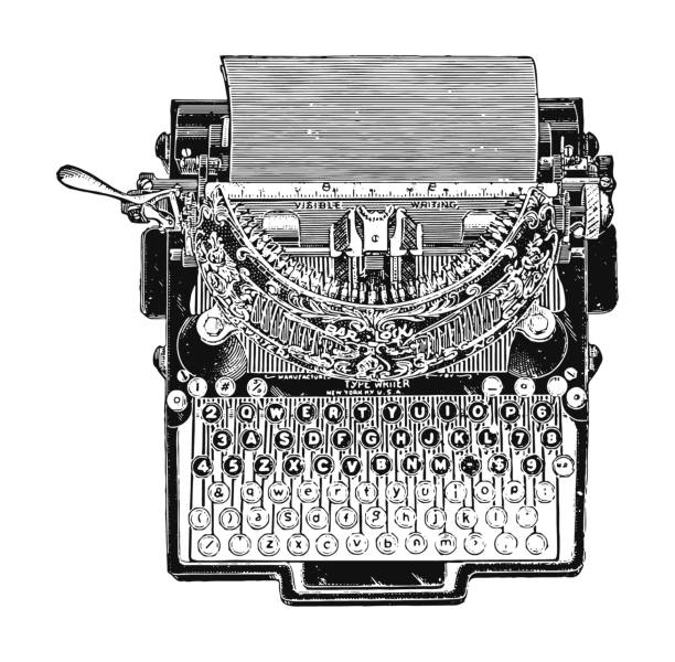 アンティークタイピングマシン - typewriter typebar alphabet retro revival点のイラスト素材／クリップアート素材／マンガ素材／アイコン素材