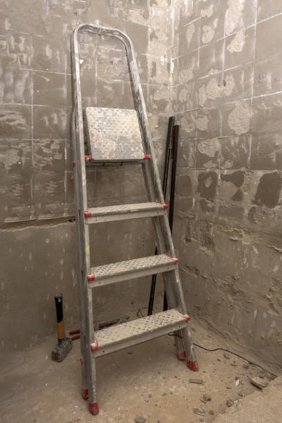 istock Ladder in an indoor construction site 1463117011