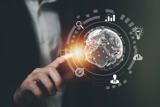 istock Business entrepreneur using search engine optimization SEO to create marketing campaign to increase sale revenue and drive traffic for online sales transaction. Global business strategy with internet. 1463121203