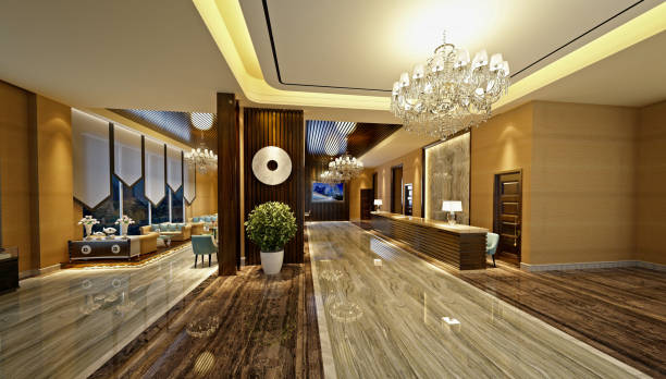 istock 3d render luxury hotel lobby entrance 1463138780