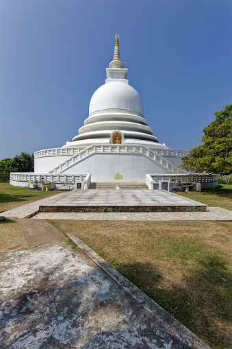 Landscape of Japanese Peace Pagoda in Rumassala, Unawatuna Sri Lanka. High quality photo