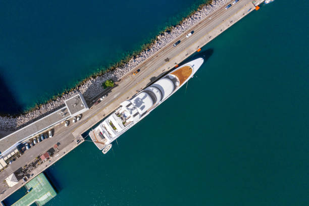 istock Beautiful yacht moored in Rijeka harbor 1463140138