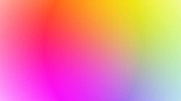 Bright Rainbow Colors Neon Colorful Gradient Blurred Motion Abstract Background, Horizontal