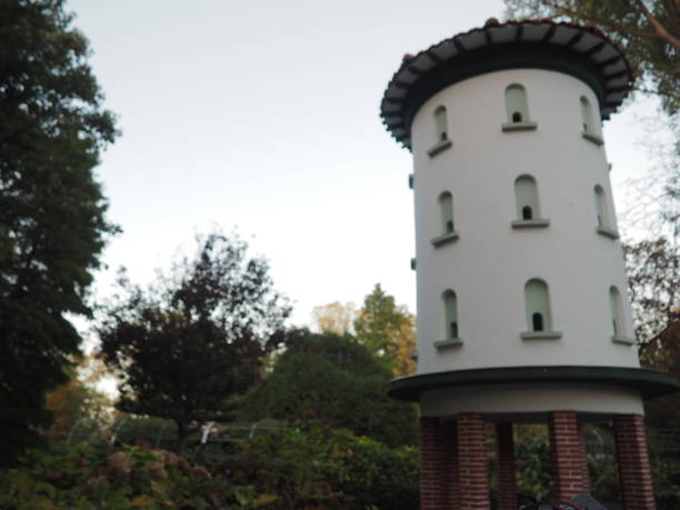 Dovecote in the Isabel la Catolica park in Gijon, Asturias, surrounded by nature.