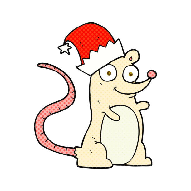 istock freehand drawn cartoon mouse wearing christmas hat 1463162373