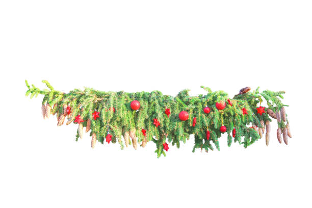 istock Christmas tree branch decorated with red balls 1463164174