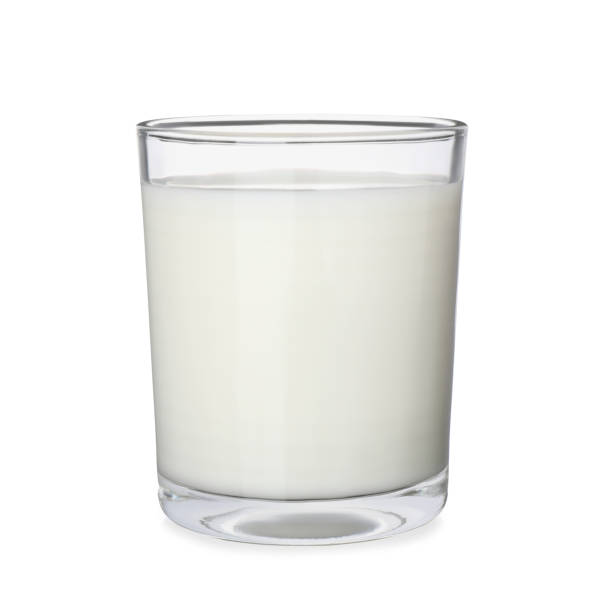 istock Glass of fresh milk isolated on white 1463167112