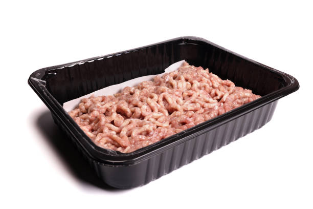 istock Fresh raw minced meat or ground meat in plastic container isolated on white 1463174514