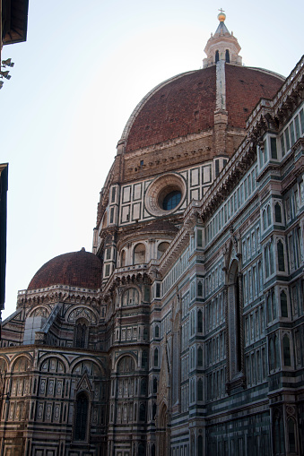 Facade of Florence cathedral, devoted to Saint Mary of the Flower. Italy