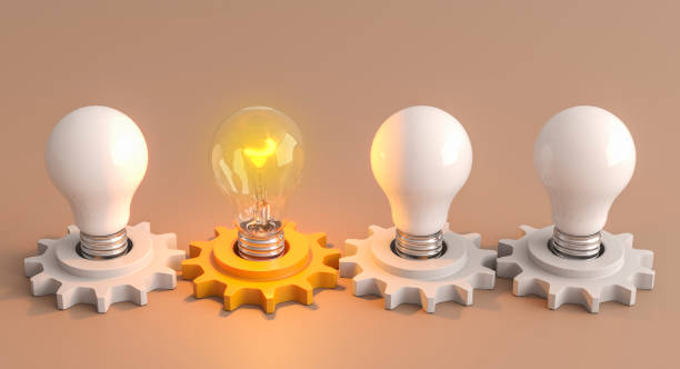 istock Light Bulb Standing Out From The Crowd. Innovation Concept. 1463180058