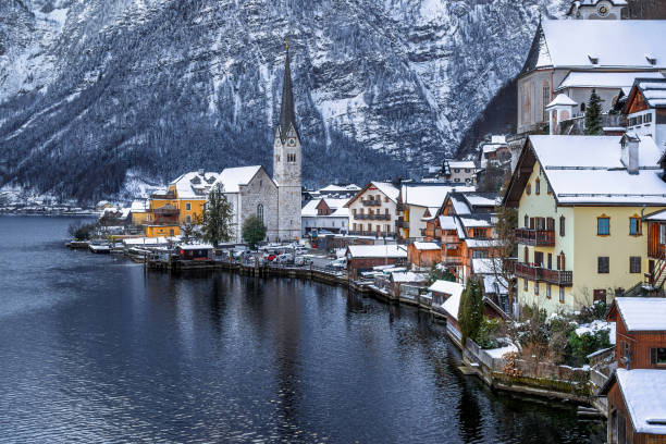 istock Hallstatt winter cityscape 1463181386